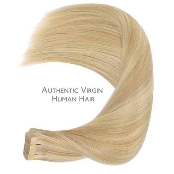 WENNALIFE Tape in Hair Extensions Human Hair, 20pcs 50g 14 inch Light Blonde - Picture 6 of 6